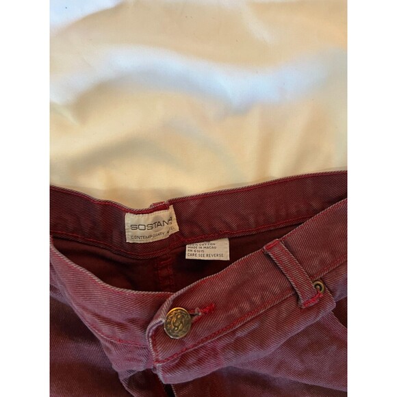 Vintage Sostanza Contemporary Apparel jorts/ short maroon/ red distressed  36 - Picture 7 of 10